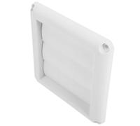 4 Inch White Plastic Louvered Dryer Vent Cover for Outdoor Use | Sleek Unique Design, Wall Plate Format, Airflow Outlet Cap for Roof Installation
