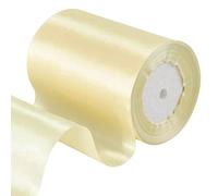 4 Inch Wide Ivory White Ribbon 22m, 10cm Christmas Ivory White Satin Ribbon Fabric Large Solid Satin Ribbons, Polyester Ribbons for Gift Wapping,Door,Window, Union Jack Birthday Xmas Party Decoration
