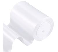 4 Inch Wide White Ribbon 22m, 10cm Christmas White Satin Ribbon Fabric Large Solid Satin Ribbons, Union Jack British,Christmas,Birthday Party Polyester Ribbons for Gift Wapping,Door,Window,Wedding Car