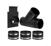 4-Inch Woodworking Dust Kit with 3 Rubber for flex Cuffs 4-Inch | 3 high-elastic rubber cuffs, stainless steel clamps, absorbs vibration, prevents leaks, thermal expansion safe