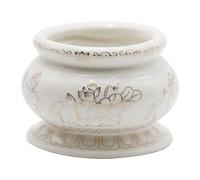 4 Inches White Ceramic Incense Small Burner Pot for Praying Buddha Tibetan Buddhist Altar Incense Censer