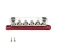 4-Inlet 6-Inlet 150A 12V-48V Conduit Busbar for Vehicle Modification with High Purity Copper Conductors and Stable Electrical Performance Under Load (Red 6-way)