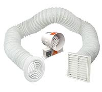 4" Inline Extractor Fan with Timer - Full Kit - Ventilation for Bathroom Shower