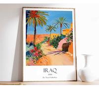 4 Iraq Print Iraq Travel Poster Middle East Travel Print Islamic Decor Gift for Muslim Arabic A Poster A5 - Wall Art Home Decor Movie Poster Canvas Film Cinema Retro Vintage Cult Classic Nostargic Sa