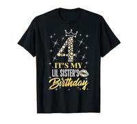 4 It's My Lil Sister's Birthday Crown Happy 4 Years Old T-Shirt