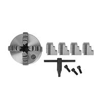 4 Jaw Chuck Self Centering Lathe Chuck High Precision 100mm Clamping Range Stable Durable Iron Construction for Metalworking Lathe Machines