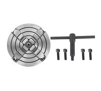 4 Jaw Independent Lathe Chuck Strong Clamping Force Workholding Tool 125mm 3000r/min Silver Cast Iron for CNC Drilling and Milling Machine