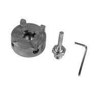 4 Jaw Manual Lathe Chuck Self-Centering for Mini Drill, High Carbon Steel Metal Lathe Clamp with 1mm Thread, Silver Z011A Woodworking Tool