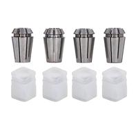 4 Jaw Spring Collet Set | High Carbon Steel CNC Lathe Chuck | 4 Pcs Strong Grip Collets for Milling/Grinding/Engraving | d=12x9, d=11x9, d=11.2x9, d=10x8