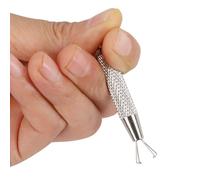 4-Jaw Stainless Steel Claw Tweezer for IC Chips, Gems, Beads & Small Components - for Precision Pick-Up Tool with Knurled Grip and Diamond-Style Prong Holder
