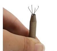 4-Jaw Stainless Steel Pick-Up Tool for Electronic Components, IC Chips, Gems, Beads & Small Parts - Claw Gripper with Knu(B)