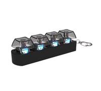 4-Key Mechanical Keycap Tester Keychain with LED Lighting for Stress Reduction and Relaxation for Home or LED Light Keychain
