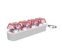 4-Key Mechanical Keycap Tester Keychain With LED Lighting For Stress Reduction And Relaxation For Home Or Office