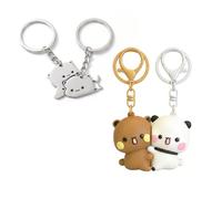 4 Keychains, Bear and Cat Shapes, Bag Decoration Pendants, Healing Cute Gifts, Valentine's Day Gifts.
