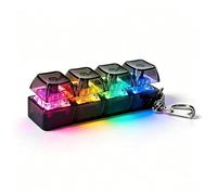 4 Keys Fidget Keyboard Keychain 7.5*2*3cm Keyboard Fidget Toy PC Stress Relief Keyboards Clicker Fidgets Toys Light Up 7 Colors Glowing Clicky Keyboards Fidgets Toy For Adults Kids Office School