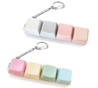 4 Keys Keyboard Fidget Toy for Adults, 2Pcs Removable Carabiner Keychain for Exercise Wrist & Stress Relief Pass the Time, Anxiety Decompression (Multiple)