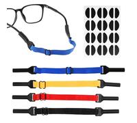 4 Kids Glasses Straps - Adjustable Sports Non-Slip Neck Straps with Nose Pads (Multi Colored)