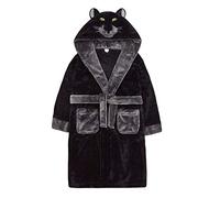 4 KIDZ / STC Stores Childrens Novelty Panther Hood Plush Fleece Dressing Gown (11-12 Years) Black