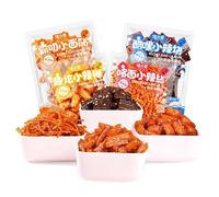 4 kinds of spicy noodles,Spicy Noodle Web Celebrity latiao Snacks,Big Spicy Piece Nostalgia Spicy,gluten,Traditional handmade spicy strips,Latiao,Sweet and spicy Chinese snacks (4bag)