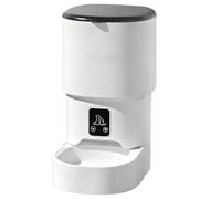 4 L Automatic Cat Feeder, 135 oz Pet Food Dispenser for Cats and Dogs, Basic Push Button Operation, Timed and Quantitative Meals, Battery Operated, Easy to Clean Design for Small Animals