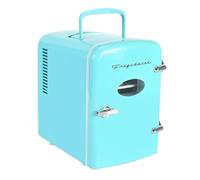4 L Mini Fridge Portable 6 Can Small Refrigerator AC/12V DC Thermoelectric Cooler And Warmer Low Operating Noise For Car/Camping/Travel (Color : Blue)