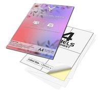 4 Labels Per A4 Sheet, 100 Sheets 400 Sticky Label, Printable Sticker Paper, iSOUL Matte Self Adhesive Adress Mailing, Shipping, Postage, Laser & Inkjet Printer Compatible [Quickdry]