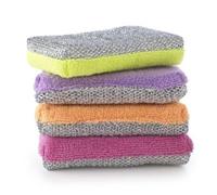 4 Lakeland Microfibre Dual Kitchen Sponges - Soft & Abrasive Side For Cleaning The Whole Kitchen