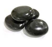4 Large Hot Stones, Hot Basalt Stone Big Rock Massage Stones Set (2.75*3.15in), Hot Stones for Massage Therapy for Professional or Home Spa, Relaxing, Healing, Pain Relief, Use in Palm, Soles or Back