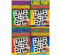 4 Large Print A5 Adult Crossword Puzzle Brain Game Books