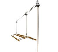 4 Lath Victorian Ceiling Mounted White Clothes Airer Kit With Additional Pulley - 1.6M Long By Lowenergie