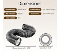 4-Layer Aluminum Vent Hose for HVAC, Kitchen Range Hoods & Dryers, 10 cm Diameter × 1.5/2/3 m Length, Leak-Resistant & Heat-Tolerant