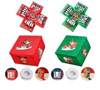 4 Layer DIY Explosion Gift Box, Surprise Gift Box Explosion, Explosion Box with Bow Ribbon, Creative Surprise Container for Anniversary Festival Record Memories (2 PCS)