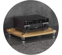 4-Layer HIFI Audio Cabinet - MDF Record Player Stand Shock-Absorbing Feet Power Amplifier Shelf Stylish Audio Rack for Home Theater & Music Equipment