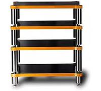 4-Layer HiFi Audio Rack, Solid Wood AV Equipment Cabinet for Record Players, Amplifiers, and Video Components