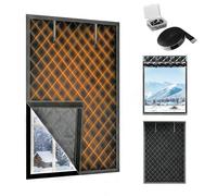 4 Layer Insulated Window Cover Oxford Fabric Thermal Window Cover for Winter Windows Insulation for Winter to Keep Warm Windows Insulation Kit for Home RV Basement,Black,71×47in/180×120cm