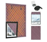 4 Layer Insulated Window Cover Thermal Windows Cover for Winter Cold Weather Window Insulation Kit Draft Stopper Blackout Curtain for Home Blocks Cold Air,Brown,27×39.4in/69×100cm