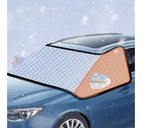 4-Layer Magnetic Windshield Cover for Ice and Snow, Universal Car Windshield Frost Protector with Side Window & Rearview Mirror Cover, Fits Most Cars, SUVs (Thickened Version A)