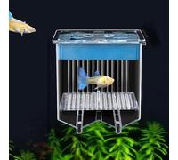 4-Layer Protective Detachable Acrylic Fry Hatching Box, Floating Mesh Isolation Aquarium Acclimation Hatchery Incubator, Help Protect Baby Fish from Predators (Blue, Fish Maternity Box)