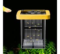 4-Layer Protective Detachable Acrylic Fry Hatching Box, Floating Mesh Isolation Aquarium Acclimation Hatchery Incubator, Help Protect Baby Fish from Predators (Yellow, Fry Nursery Box)