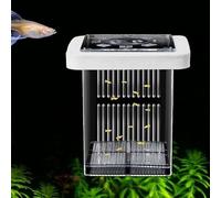 4-Layer Protective Detachable Acrylic Fry Hatching Box, Floating Mesh Isolation Aquarium Acclimation Hatchery Incubator, Help Protect Baby Fish from Predators (White, Fry Nursery Box)
