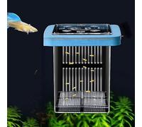 4-Layer Protective Detachable Acrylic Fry Hatching Box, Floating Mesh Isolation Aquarium Acclimation Hatchery Incubator, Help Protect Baby Fish from Predators (Blue, Fry Nursery Box)