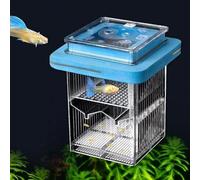 4-Layer Protective Detachable Acrylic Fry Hatching Box, Floating Mesh Isolation Aquarium Acclimation Hatchery Incubator, Help Protect Baby Fish from Predators (Blue, Dual Box Set)