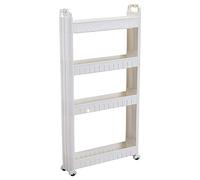 4-Layer Rolling Storage Cart - 10cm Wide for Kitchen Bathroom Laundry - Space-Saving Utility Trolley with Baskets - Versatile Mobile Shelving Solution