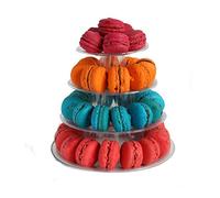 4-Layer Round Macaron Tower Cake Stand Macaron Display Rack for Wedding Birthday Party Dessert Stand Cake Plate