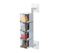 4 Layer Seasoning Box Condiment Storage Container With Spoon - Wall Hanging - Drawer Design Easy To Pick Up