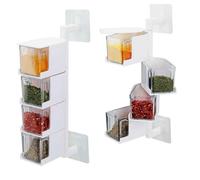 4 Layer Seasoning Box Condiment Storage Container With Spoon - Wall Hanging - Drawer Design Easy To Pick Up