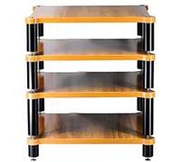 4-Layer Solid Wood AV Rack for Record Player & Amplifier Sturdy Equipment Cabinet for Video Content Home Theater Audio Storage Modern Design & Stylish