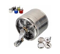 4-layer Tobacco Grinder Manual Aluminum Herbal Herb Mill Spice Crusher Smoke Grinder Crusher Hand Crank Muller Smoking Accessory