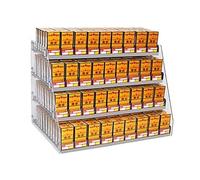 4-Layer Wall-Mounted Display Rack, Auto Pusher Acrylic Holder for, Showcase Case Storage Organizer (85.5x28.4x48cm)