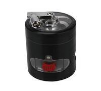 4 Layers Herb Grinder Hand Cranked Clear Top Grinder Crusher with Drawer Spice Grinder Herbs (Color : Black)
